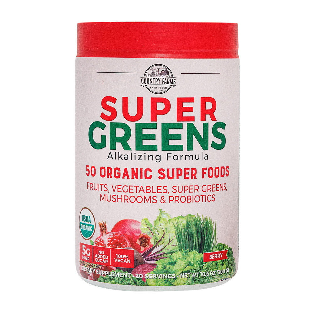 Country Farms Super Green Drink, Berry Flavor, 9.88 OZ